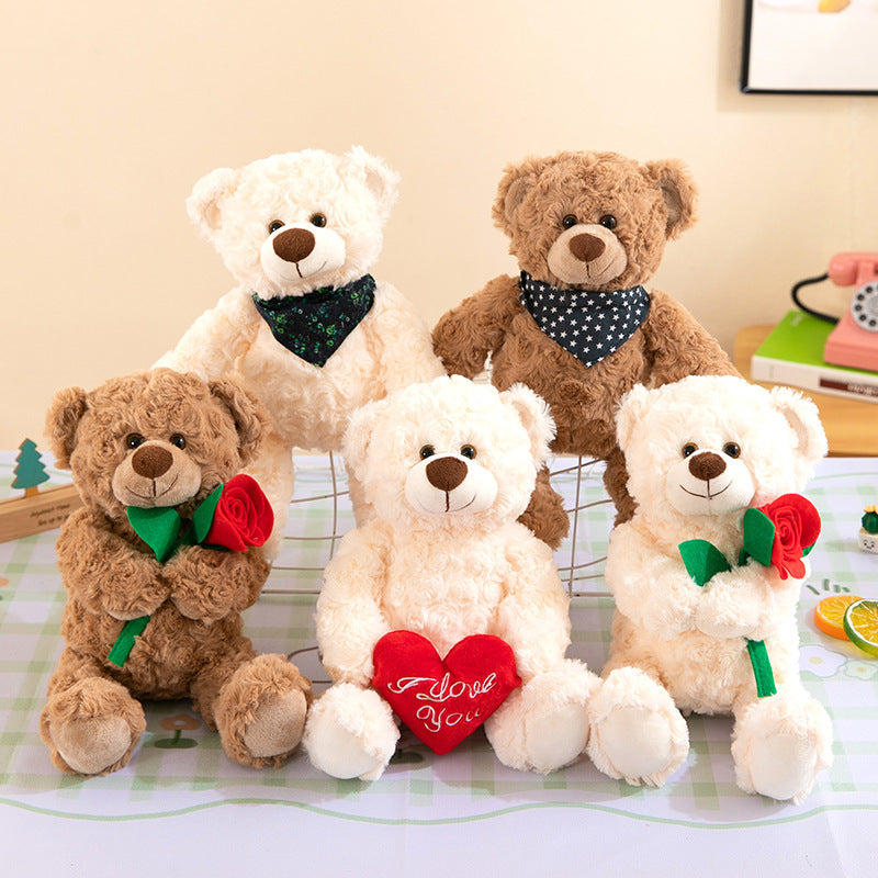 Holding Flower Bear Love Bear Plush Toy
