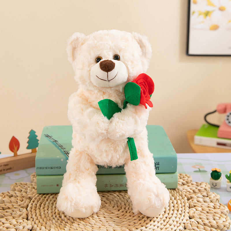 Holding Flower Bear Love Bear Plush Toy